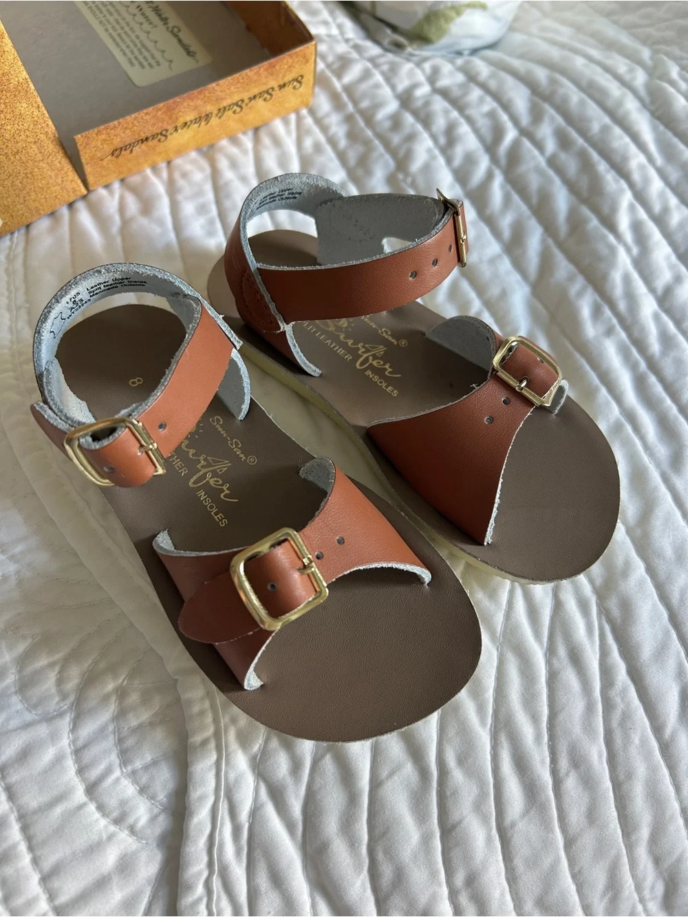 Salt Water Sandals by Hoy Surfer Kids' Sandals - Tan
